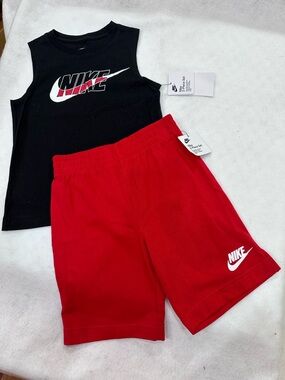 Nike Black and Red Kids' Short Set